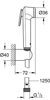 GROHE Tempesta-F Trigger Spray 30 Wandhalterset – 1 Strahlart, 8 l/min, Chrom