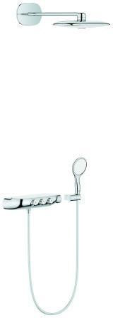 GROHE Rainshower SmartControl 360 Duo Duschsystem – Thermostat, 3 Strahlarten, chrom/moon white
