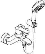 GROHE Eurostyle Cosmopolitan Einhand-Wannenbatterie mit Wandhalterset chrom – Wandmontage, SilkMove, Tempesta C 100
