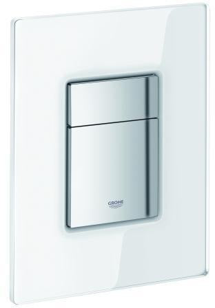 GROHE Skate Cosmopolitan WC-Betätigungsplatte in velvet black – 2-Mengen-Technik, Glasoberfläche, 156x197 mm