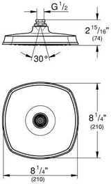 GROHE Kopfbrause Grandera 210 – 1 Strahlart Rain, 221 x 221 mm, Chrom
