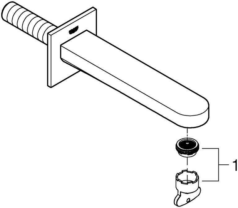 GROHE Wanneneinlauf Plus 13404_3 Wandmontage 168 mm Chrom – Laminarstrahlregler