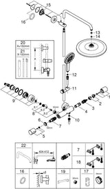 GROHE Rainshower SmartActive 310 Duschsystem mit Thermostatbatterie und CoolTouch