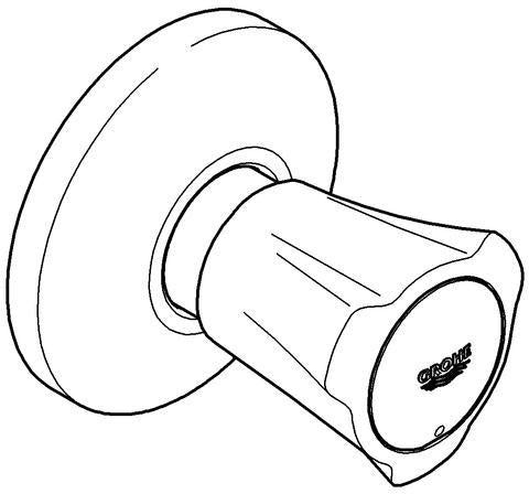 GROHE Costa UP-Ventil Oberbau mit roter Markierung, Einbautiefe 10–35 mm, Chrom