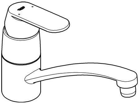 GROHE Eurosmart Cosmopolitan Spültisch-Einhandmischer für Vor-Fenster-Montage, flacher Auslauf, Chrom