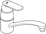 GROHE Eurosmart Cosmopolitan Spültisch-Einhandmischer für Vor-Fenster-Montage, flacher Auslauf, Chrom