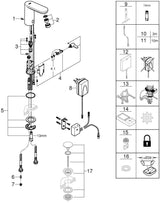 GROHE Eurosmart Cosmopolitan E Bluetooth Infrarot-Elektronik für Waschtisch, mit Mischung und Trafo, chrom