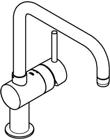 GROHE Minta Einhand-Spültischbatterie U-Auslauf hard graphite gebürstet