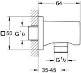 GROHE Rainshower Wandanschlussbogen 27076 mit Außengewinde und Rückstromsicherung in Chrom