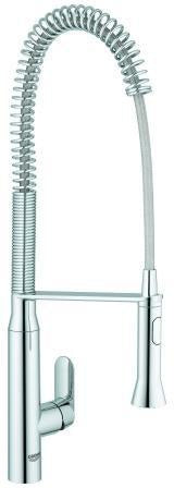 GROHE K7 Einhand-Spültischbatterie mit Profibrause, Chrom, 140° schwenkbar
