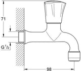 GROHE Costa Auslaufventil DN15 Wandmontage – verchromt, wärmeisolierte Metallgriffe, Mousseur