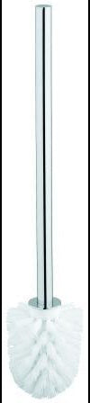 GROHE Essentials Ersatzbürste 40392 – WC-Bürste in Chrom mit weißem Bürstenkopf