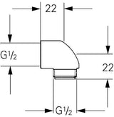 GROHE Brauseabgangswinkel 45304 1/2 Zoll für Wannenbatterie – Chrom, LongLife Oberfläche