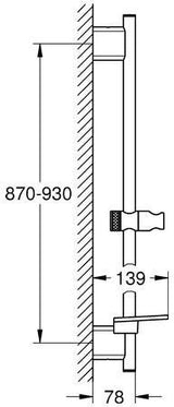 GROHE Rainshower SmartActive Brausestange 900 mm Chrom – mit Gleiter und Ablage