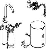 GROHE Red Mono Standventil mit Boiler M-Size – 100°C kochendes Wasser, hard graphite gebürstet
