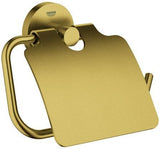 GROHE Essentials WC-Papierhalter mit Deckel – Metall, verchromt, verdeckte Befestigung, Wandmontage
