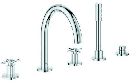 GROHE Atrio 5-Loch-Wannen-Kombination 29408 mit Kreuz-Griffen in Chrom