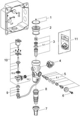 GROHE WC-Druckspüler 37048 Wandeinbau DN20 mit Anschluss für Magnetventil