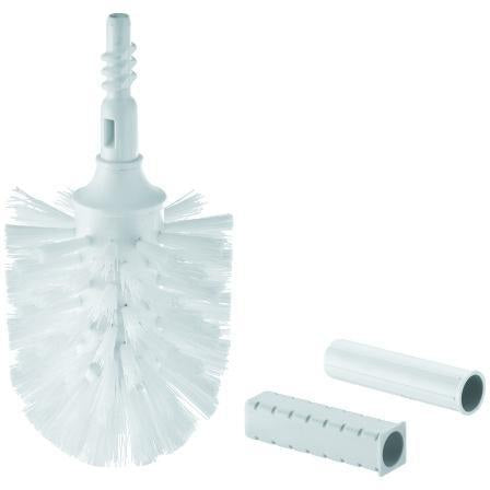 GROHE Ersatzbürstenkopf 40582 mit 2 Adaptern – Weiße Bürste, 77 mm Durchmesser