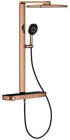 GROHE Rainshower Aqua Pure Duschsystem mit Thermostatbatterie, eckig, 15 l/min, chrom