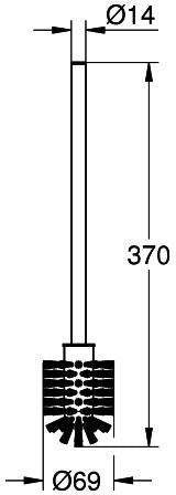 GROHE Essentials Ersatzbürste 40392 – WC-Bürste in Chrom mit weißem Bürstenkopf