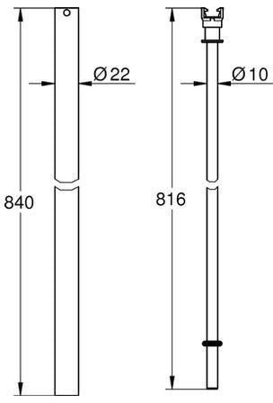 GROHE Ersatzrohr 48515 für Duschsysteme – 15 cm kürzer als Originalrohr, Chrom