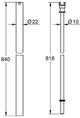 GROHE Ersatzrohr 48515 für Duschsysteme – 15 cm kürzer als Originalrohr, Chrom
