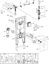 GROHE WC-Element Rapid SL 38897 – 1,20 m Vorwandmontage für WCs mit schmaler Auflagefläche