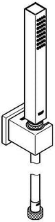 GROHE Euphoria Cube Stick Wandhalterset 15 l/min mit Brausehalter und Silverflex Schlauch in Chrom
