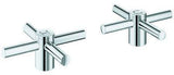 GROHE Atrio Kreuzgriffe 14215 – 1 Paar in Chrom mit Warm-Kalt-Markierung