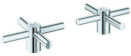 GROHE Atrio Kreuzgriffe 14215 – 1 Paar in Chrom mit Warm-Kalt-Markierung