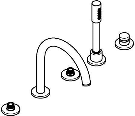 GROHE Atrio Private Collection 5-Loch-Wannenkombination – Chrom, mit Rainshower Aqua Stick Handbrause