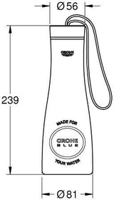 GROHE Blue Thermo-Trinkflasche aus Edelstahl 450 ml mit Schlaufe