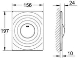 GROHE Surf WC-Betätigungsplatte 1-Mengen-Technik chrom – pneumatisch, 156 x 197 mm