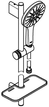 GROHE Rainshower SmartActive 130 Brausestangenset 900 mm 3 Strahlarten Chrom