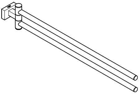 GROHE Essentials Cube Handtuchhalter 2-armig, schwenkbar, 439 mm, Chrom – Wandmontage