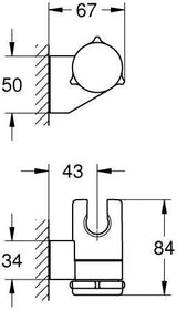 GROHE Tempesta Wandbrausehalter verstellbar – Chrom, konische Befestigung, verdeckte Montage