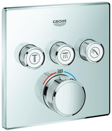 GROHE Grohtherm SmartControl Unterputz-Thermostat 3 Ventile eckig Chrom