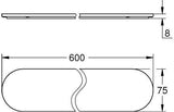 GROHE Selection Glasablage 41057 für Halter 41056, weißglas, 600 mm, verdeckte Befestigung