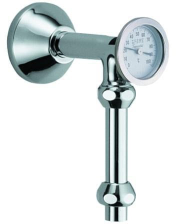 GROHE Abgangsbogen 12440 mit Thermometer und Quetschverschraubungen 1/2 x 3/4 Zoll chrom