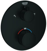 GROHE Grohtherm Thermostat-Brausebatterie 2-Wege-Umstellung matt black rund