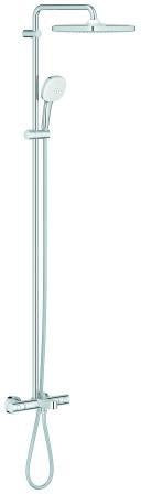 GROHE Tempesta 250 Cube Duschsystem mit Thermostat-Wannenbatterie – Chrom, 250 mm Kopfbrause