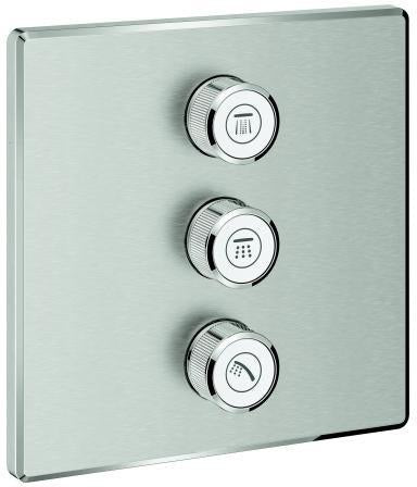 GROHE Grohtherm SmartControl 3-fach Unterputzventil Fertigmontageset eckig Chrom