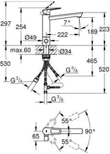 GROHE BauLoop Spültischbatterie mittelhoch mit Absperrventil Chrom – Einhandmischer