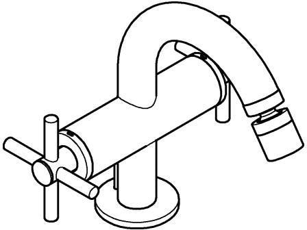 GROHE Atrio Bidet-Zweigriffbatterie mit Kreuzgriffen in Chrom – 1-Loch-Montage, Kugelgelenk-Mousseur