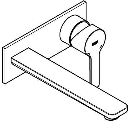 GROHE Lineare 2-Loch-Waschtischbatterie Wandmontage Fertigmontageset Chrom