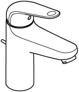 GROHE Euroeco Einhand-Waschtischbatterie M-Size mit Zugstangen-Ablaufgarnitur – Chrom