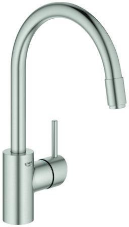 GROHE Concetto Einhand-Spültischbatterie mit hohem Auslauf und ausziehbarem L-Brause-Auslauf in Chrom