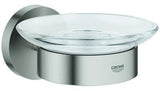 GROHE Essentials Seifenschale mit Halter – Chrom, Glas, verdeckte Wandmontage
