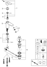 GROHE Eurosmart Standard Einhand-Waschtischbatterie S-Size Niederdruck Chrom – 1-Loch-Montage